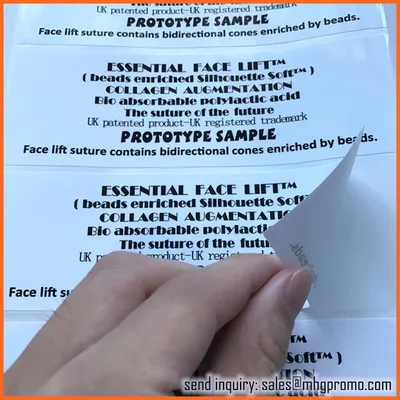 White Paper Sticker Care Label with Black Printings