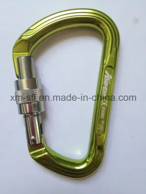 Screwgate D-Shaped Aluminum Alloy Climbing Carabiner with En 12275 (C12)