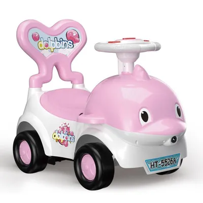 Multi-Functional Blowing Bubble Baby Ride on Dolphin Car Toys