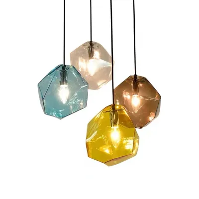 Color Glass Chandelier Drop Light Home Lighting Pendant Lamp