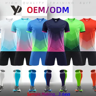 New Design Breathable Lightweight Quick Dry Football Jersey Heat-Transfer Printed Football Training Suit