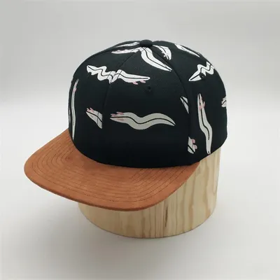 Design Your Own 6 Panel Suede Flat Bill Custom Printing Snapback Hats Sports Cap