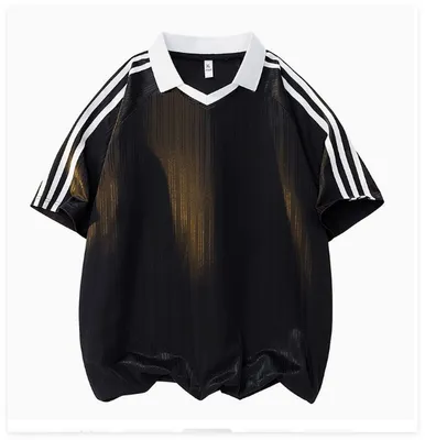 Casual Vertical Texture Loose Sports T-Shirt Contrast Daily Outdoor Cool Comfortable Outfit