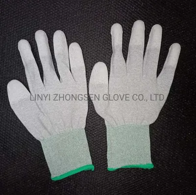 Work Gloves PU Coated Safety Gloves Finger Top Coated Glove Anti-Static Gloves
