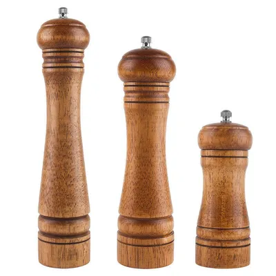 Oak Grinder Manual Pepper Mill Multi-Purpose Flavor Bottle Kitchen Tools