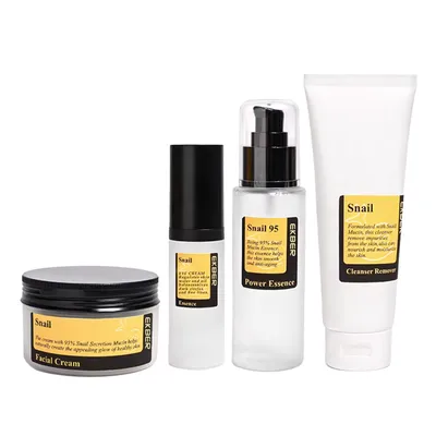 Private Label Natural Repairing Anti-Wrinkle Face Rejuvenating Set Anti-Acne Snail Skin Care Set