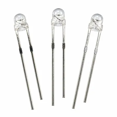 3×3.62mm Clear Lens Cool White DIP LED Diode 60° Through Hole Indicator Light