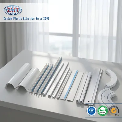 Custom Plastic Extrusion Profile PVC/ABS/PP/UHMWPE for Ceiling Curtain Runner Track System