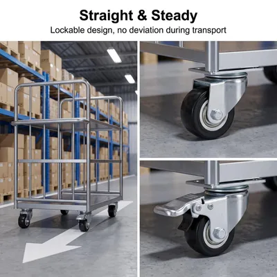 OEM Light Duty Adjustable Solid Rubber 2 Inch Total Lock Casters Made of Cast Brass