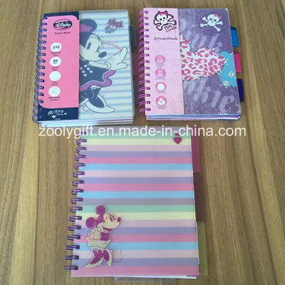 Double Spiral PP Cover A5 Project Notebook with Colored PP Dividers Spiral School Notebook