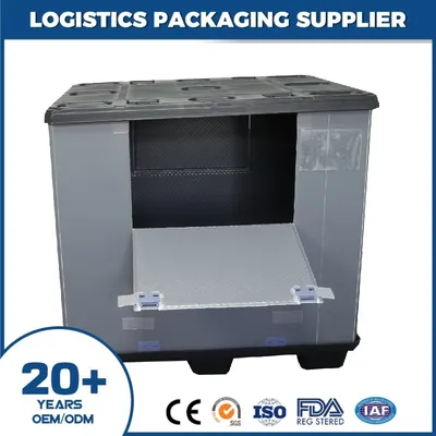 Durable China Collapsible Foldable Plastic Pallet Box with Drop Door