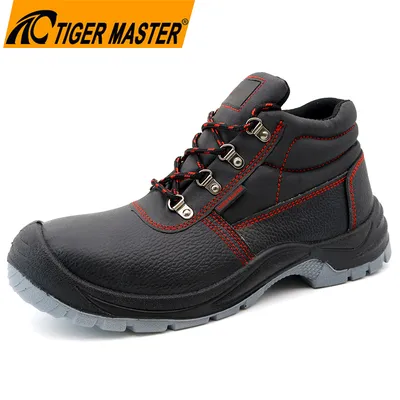 CE Non-Slip Leather Anti-Static Puncture-Proof Steel Toe Work Boots for Men Construction