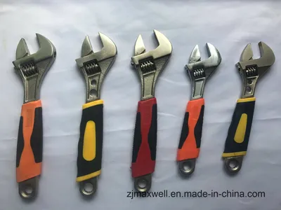 High Quality Adjustable Wrench with Nonslip TPR/ABS Rubber Handle