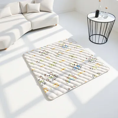 Custom Printed Non Toxic Cotton Baby Crawling Mat Kids Playmat