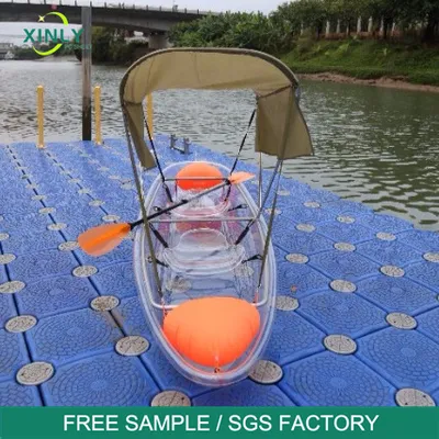 Heart Clear Bottom PC Kayak for 2 People for Couples Transparent Heart Kayak