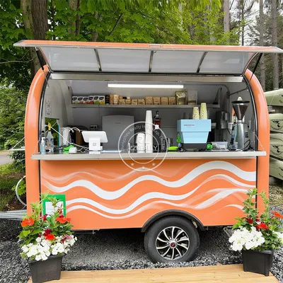 Street Ice Cream Cart Catering Trailer Mobile Food Trailer with Full Kitchen