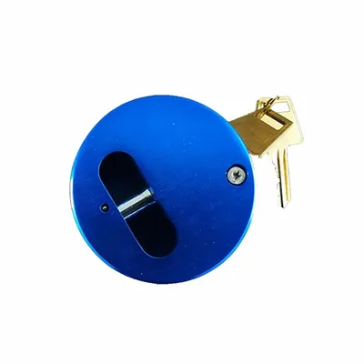 Blue Heavy Duty Hidden Shackle Hockey Puck Padlocks with Hardened Shackle