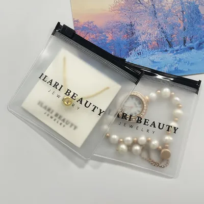 Transparent PVC Bag Ziplockpacking Bag Custom Logo Plastic Jewelry Storage Pouches Small Size Gift Packaging Bags