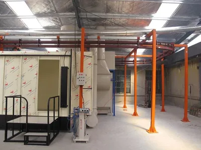 Powder Coating Manual Spray Line with PVC Fast Color Change Spray Booth
