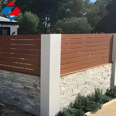 Elegant Decorative Patio Boundary Aluminum Alloy Privacy Slat Fence