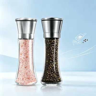 Wholesale Glass Bottle Manual Spice Grinder for Home Kitchen