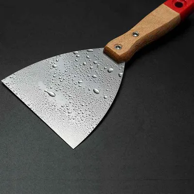 Wooden Handle Putty Knife Carbon Steel Blade Flexible Scraper Tool