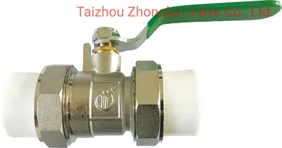 Zl-1106 Bsp NPT Thread Long Lever Batterfly Handle PPR Brass Ball Valve Double Union