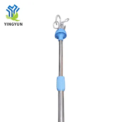 Nursing Room Portable Hospital IV Pole Drip Stand with 4 Hooks