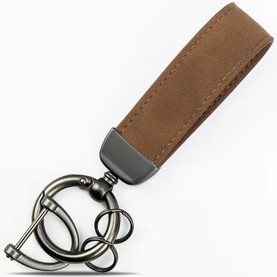 Custom Laser Engraved PU Leather Keychain with Car Logo