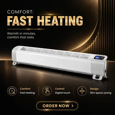 Baseboard Household 2000W Fast Heating Smart Temperature Control Home Heaters Electric Heater