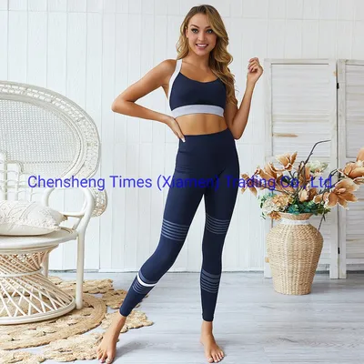 Women Tight Leggings and Bra 2 Pieces Yoga Sets for Sports Gym Wear