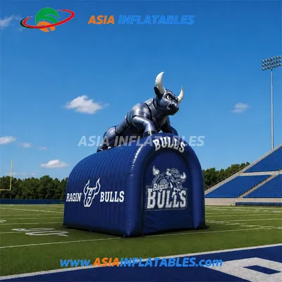 Festival Advertising Customized Giant Inflatable Bull Mascot Tunnel Animal Entrance for Event