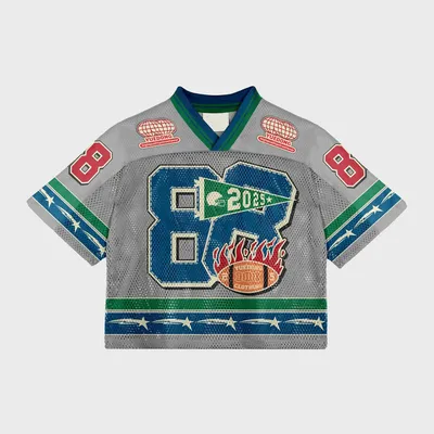 Polyester V Neck T Shirt Hip Hop Fashion Men Sport Blank Manufacturer Oversized Cropped Custom Boxy Fit Mesh Football Jersey