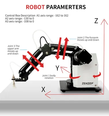 303ED Weight Recognition Sorting System Payload 3 Axis Industrial Robotic Arm for Welding Cutting Painting and Palletizing