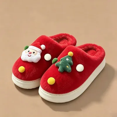 2026 New Factory Winter Women Christmas Cute Fluffy Slippers