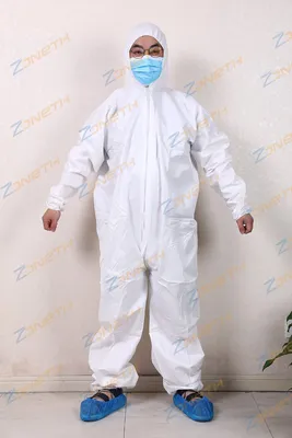 Disposable Microporous 55GSM Coverall White Non Sterile ISO9001 ISO 13485 AAMI Level 2 GB Test CE FDA Certificate