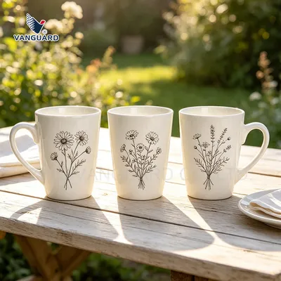 Wholesale Supplier Simple Ceramic Tea Mug Custom White Drinking Mug
