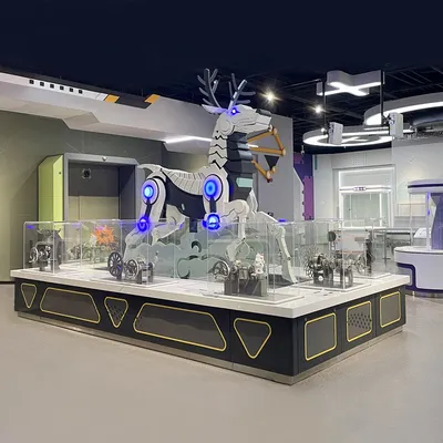 Mechanical Combination - White Deer Holding Flowers Science Exhibit Kids Museum Interactive Museum Customized Device