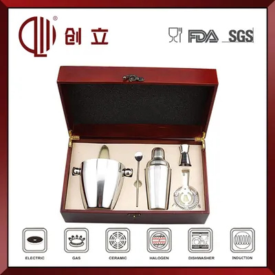 Wooden Box Stainless Steel Antique Wine Tools