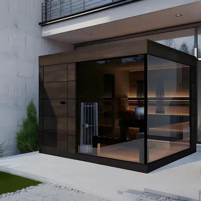 Triunity Commercial Prefab Outdoor Square Sauna Cabin 4 Person Traditional Dry Structural Modular Resort Facility Haven