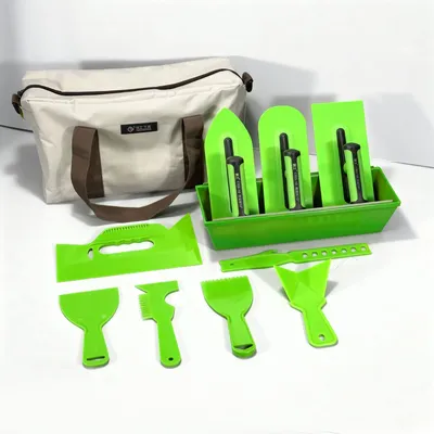 Thickened All-Plastic Professional Plastic Rendering Trowel Tool Set with Storage Bag for Wall Plastering/Car Wrap