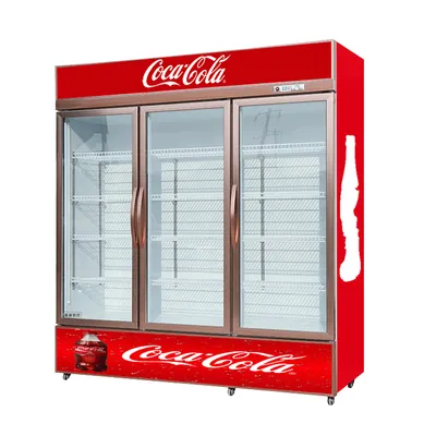 Directly Cooling Glass Door Upright Fridge for Sell Monster Energy Drink Display Refrigerator