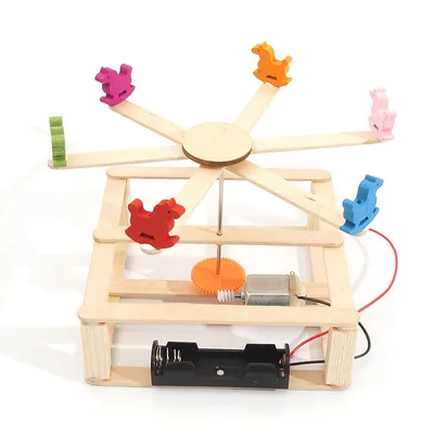 Carousel Kit Children DIY Stem Creative Scientific Programming Technology Learning Wooden Steam Educational Toys