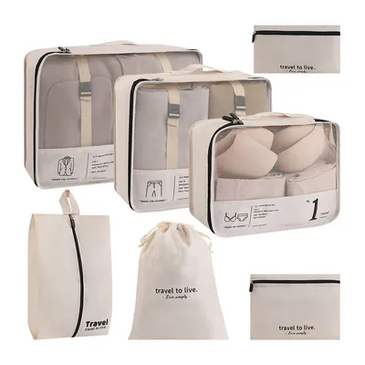 7 Set Travel Packing Organizers Cubes Luggage Suitcase Organizer Bags