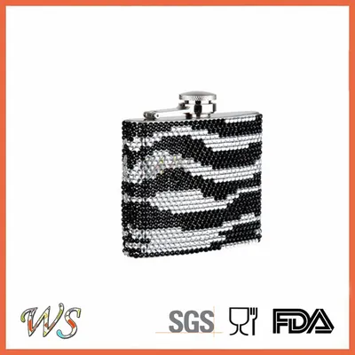 Wsjjyy015 Hip Flask Stainless Steel Hip Flask/Wine Pot/Flask Hip/Liquor Flask with Crystal