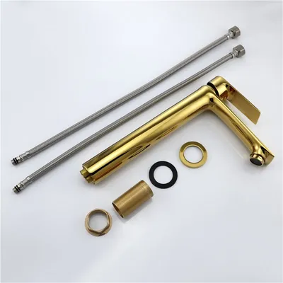 Innada Elegant Waterfall Faucet Goden Finish Bathroom Sink Faucet