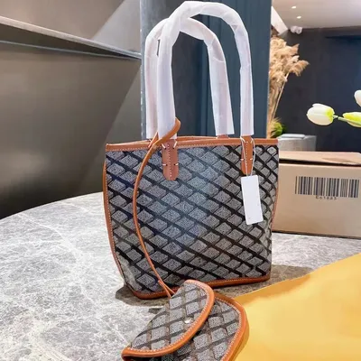 Designer Tote Bag 20cm Double-Sided Shopping Bag Luxury Handbag Designer Bag Leather Shoulder Bag Open Handbag with Small Purse