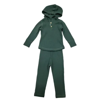 Children's Solid Color Hooded Set for Spring and Autumn