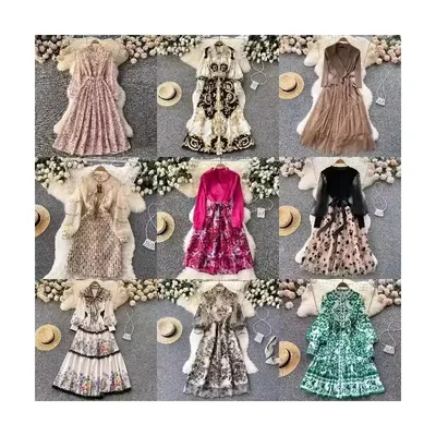 High-Quality Fashion Mesh Long Dress, Decorated with and Floral Embroidery
