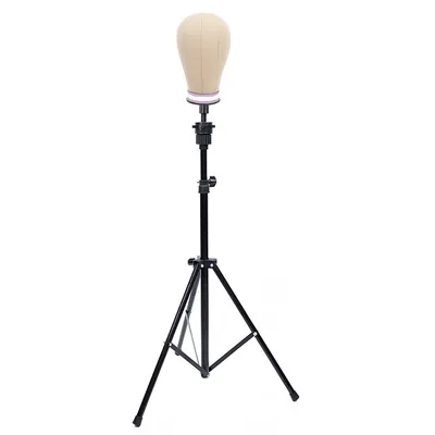 High Quality Wholesale Wig Making Canvas Head Mannequin Holder Wig Tripod Display Stand